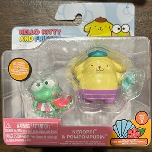 Hello Kitty and Friends Keroppi & Pompompurin Figures NWT